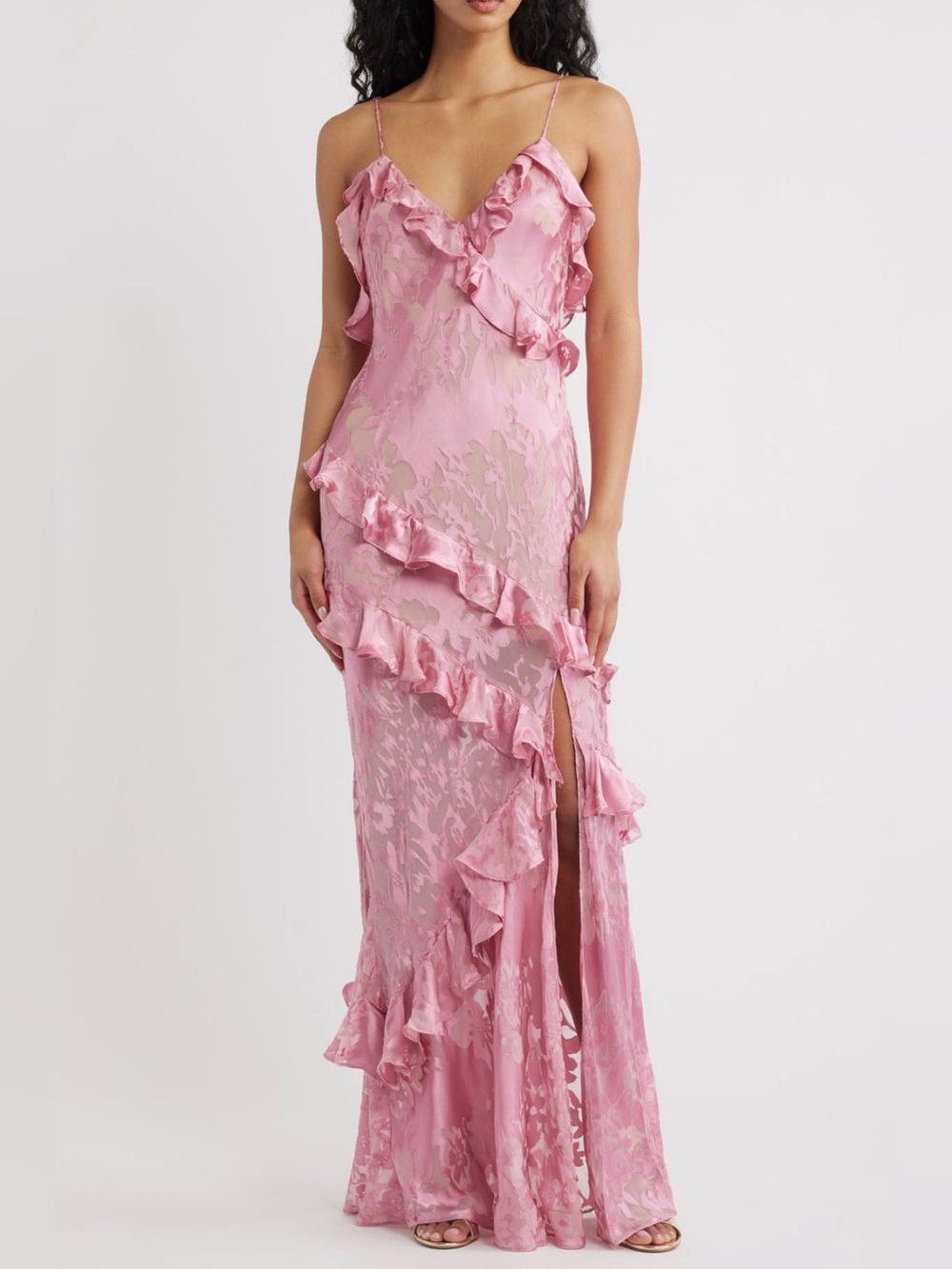 NWT LoveShackFancy Dean Silk-Blend Ruffle Maxi Dress Size US0